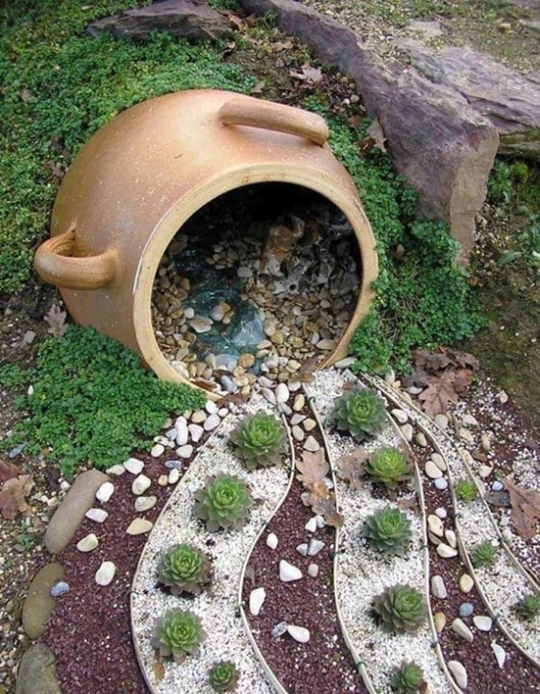 15 Eye-Catching DIY Garden Ideas of Rocks and Pots You’ll Like