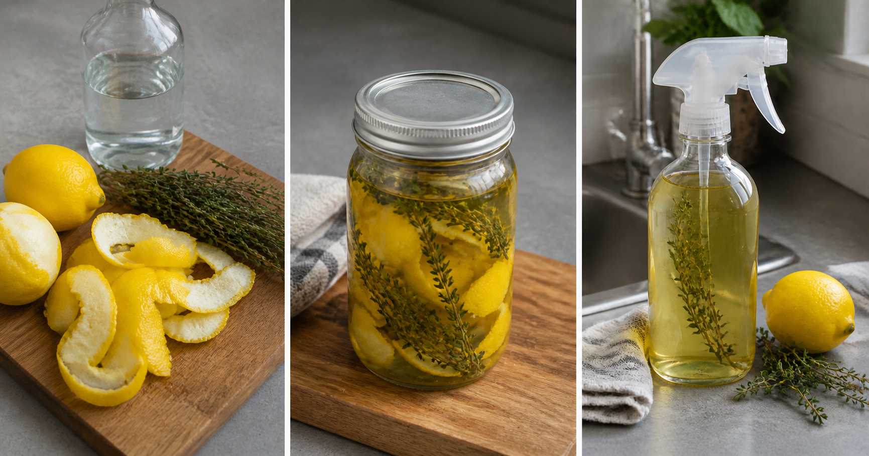 Soak Lemon Peels and Thyme in Vinegar: A Homemade Cleaner Worth Making